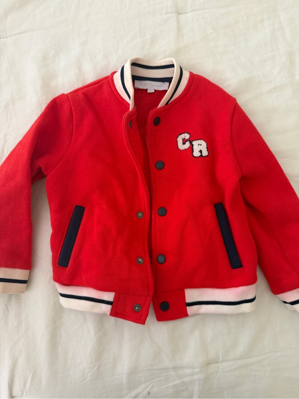 Kids Red Varsity Jacket with Contrast Trim - cadet Rousselle